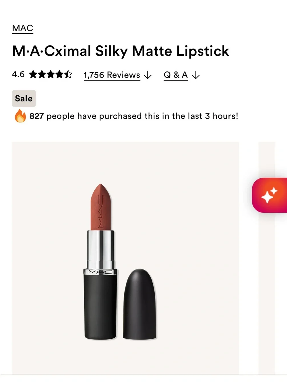MAC MACximal Silky Matte Lipstick 616 Taupe NIB Full Size 3.5g